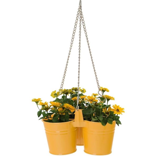 Next2Nature Triple Hanging Planter for 4.5 in. Plants, Saffron NE2588628